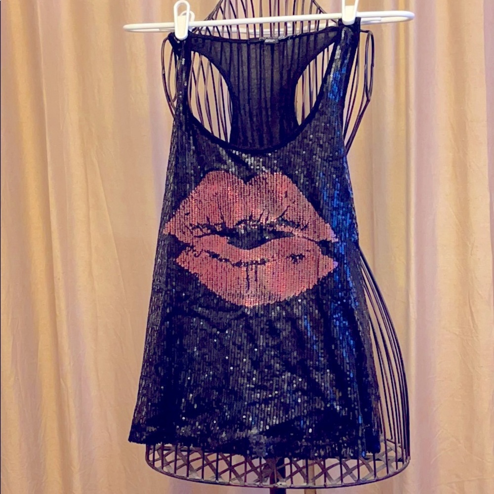 Kiss Sequined Tank Top - Picture 2 of 4